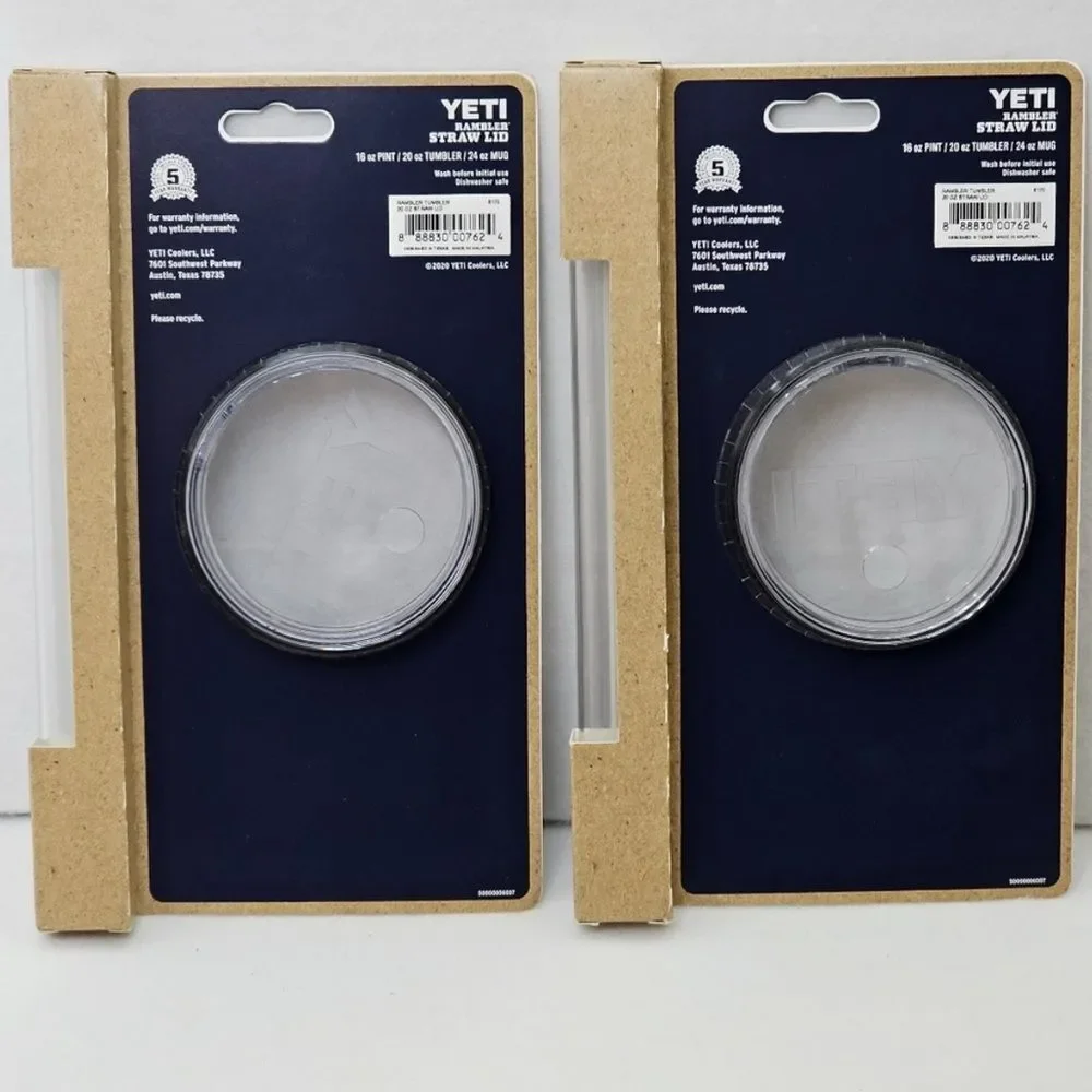 NWT YETI Rambler Straw Lid - Transparent ~ Set of Two